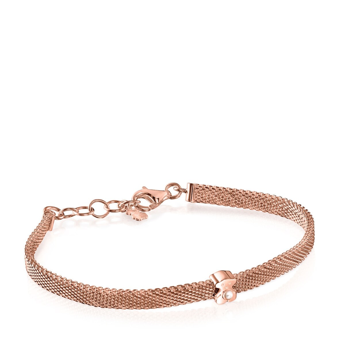 Pulsera con baño de oro rosa 18 kt sobre plata y perla Real Sisy