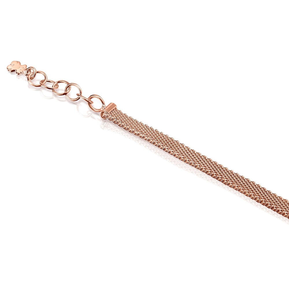 Pulsera con baño de oro rosa 18 kt sobre plata y perla Real Sisy image number 2