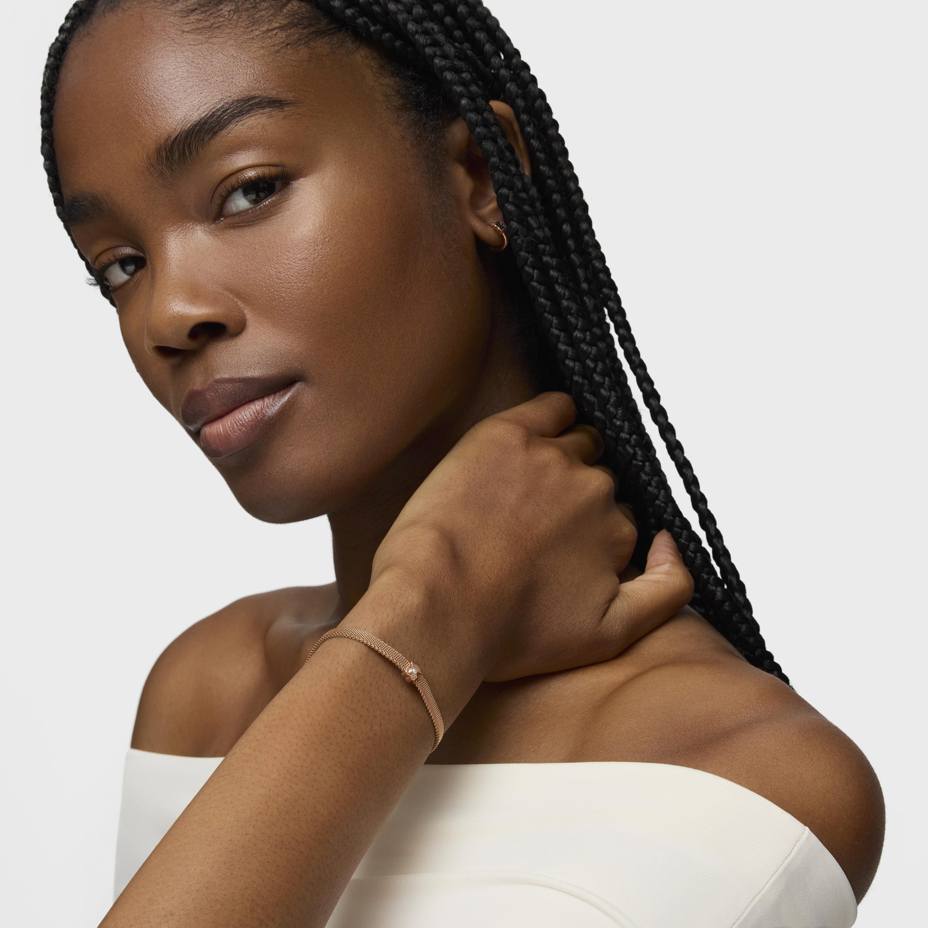 Rose 18K gold vermeil Real Sisy Bracelet with Pearl