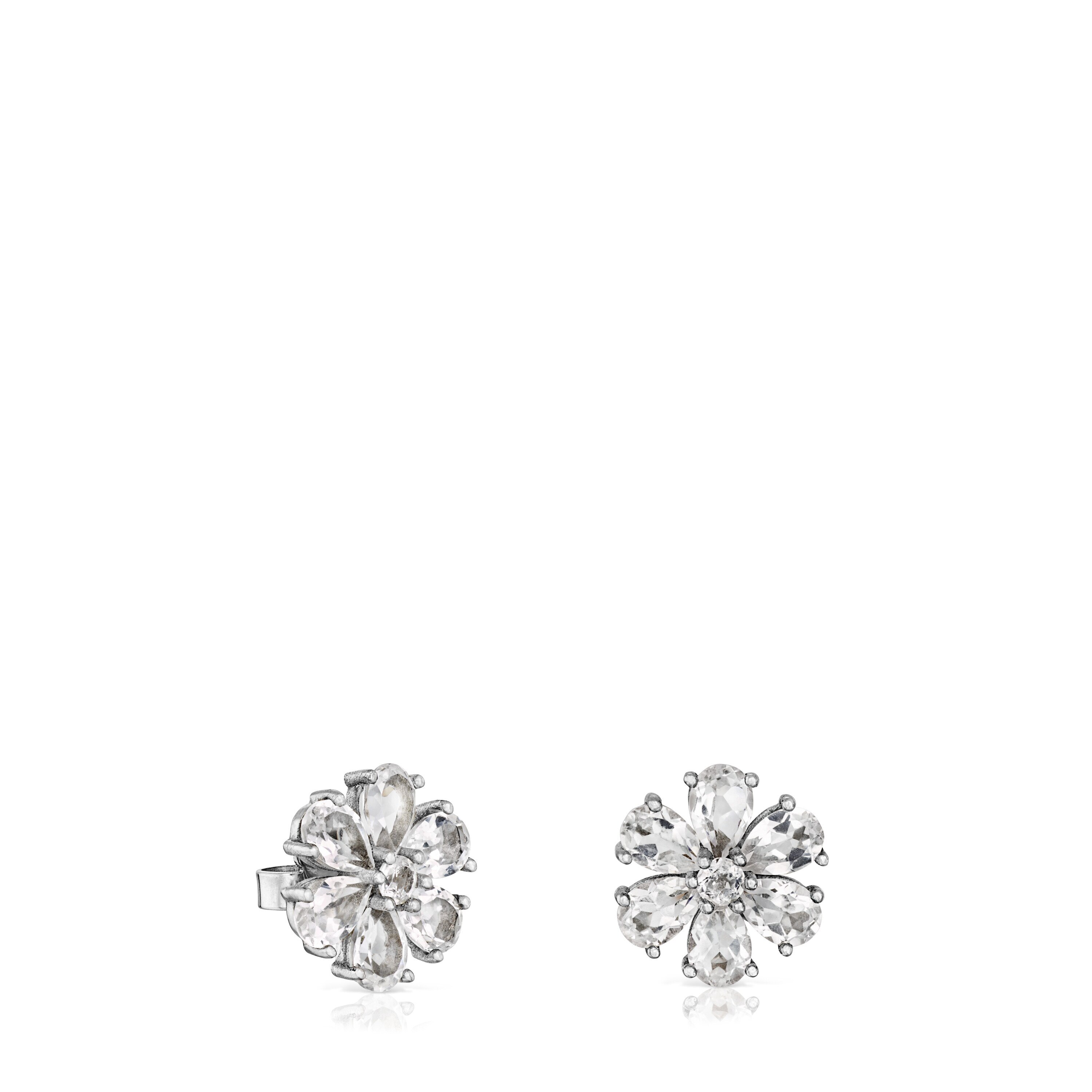 Small Titanium Real Sisy Earrings with Topaz