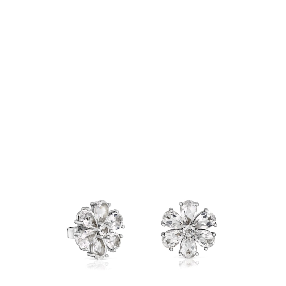 Small Titanium Real Sisy Earrings with Topaz