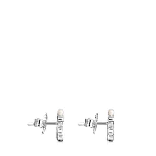 Pendientes oso de plata y perlas Real Sisy