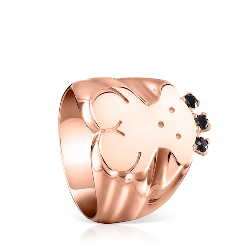 Rose Silver Vermeil Real Sisy Ring with Spinels