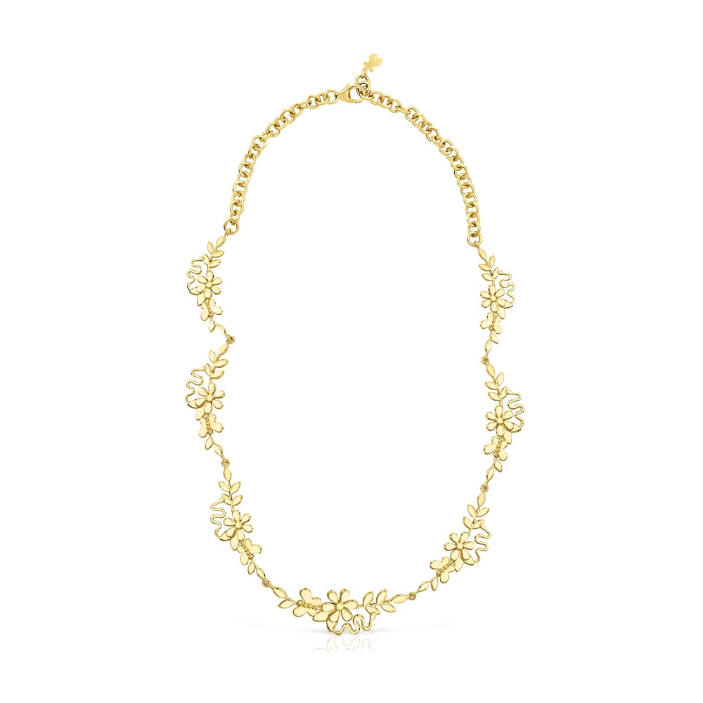 Collar Real Mix Leaf con ba&ntilde;o de oro 18 kt sobre plata