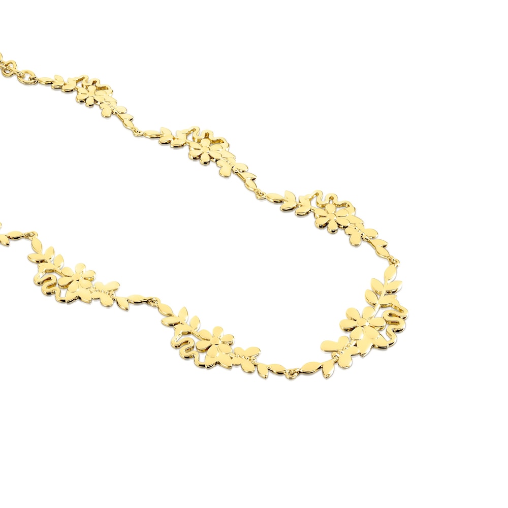 Collar Real Mix Leaf con ba&ntilde;o de oro 18 kt sobre plata