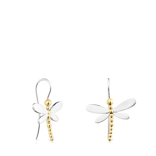 Pendientes lib&eacute;lula cortos bicolor Real Mix Bera image number 0