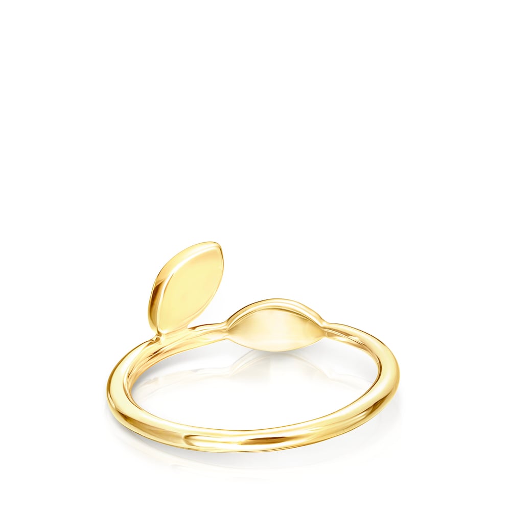 Anillo de plata vermeil con gemas Real Mix Leaf