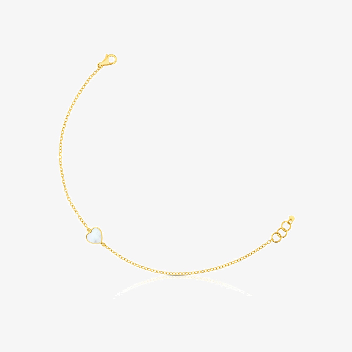 Tous - Pulsera Corazón De Oro Y Nácar Xxs - Blanco