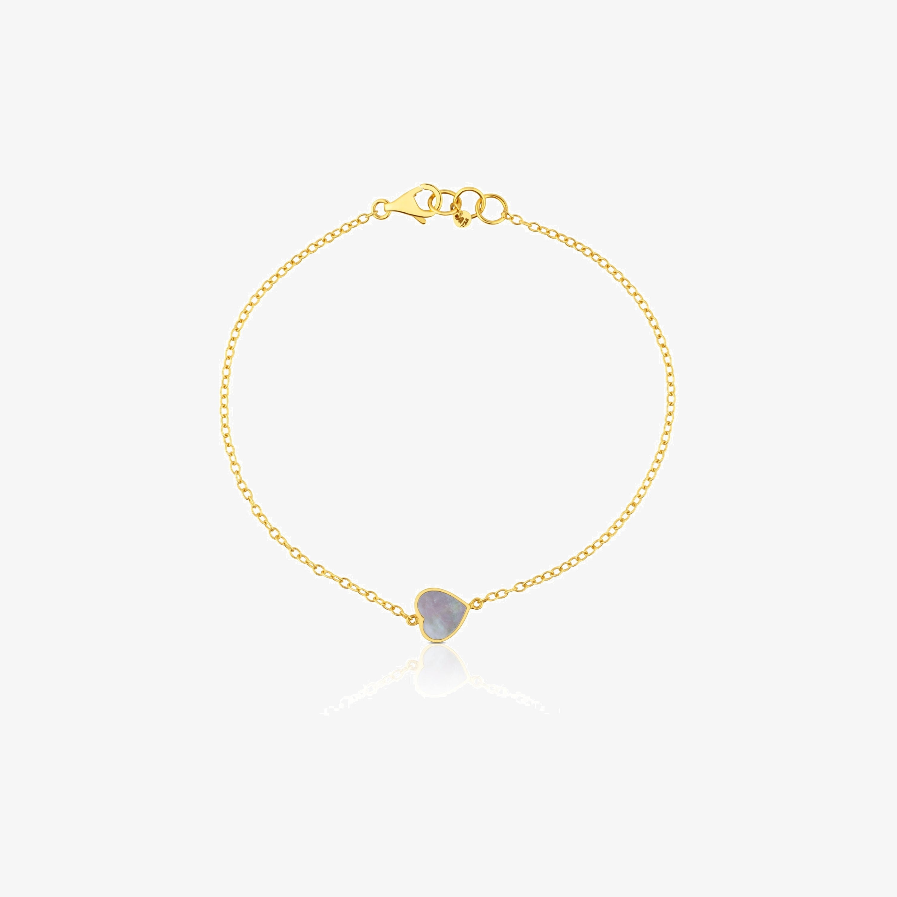 18K solid gold and Mother-of-pearl XXS heart Bracelet