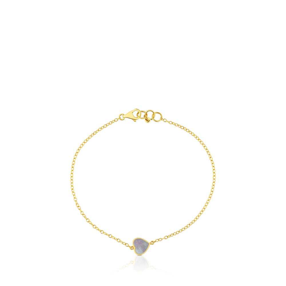 Pulsera corazón de oro y nácar XXS image number 1