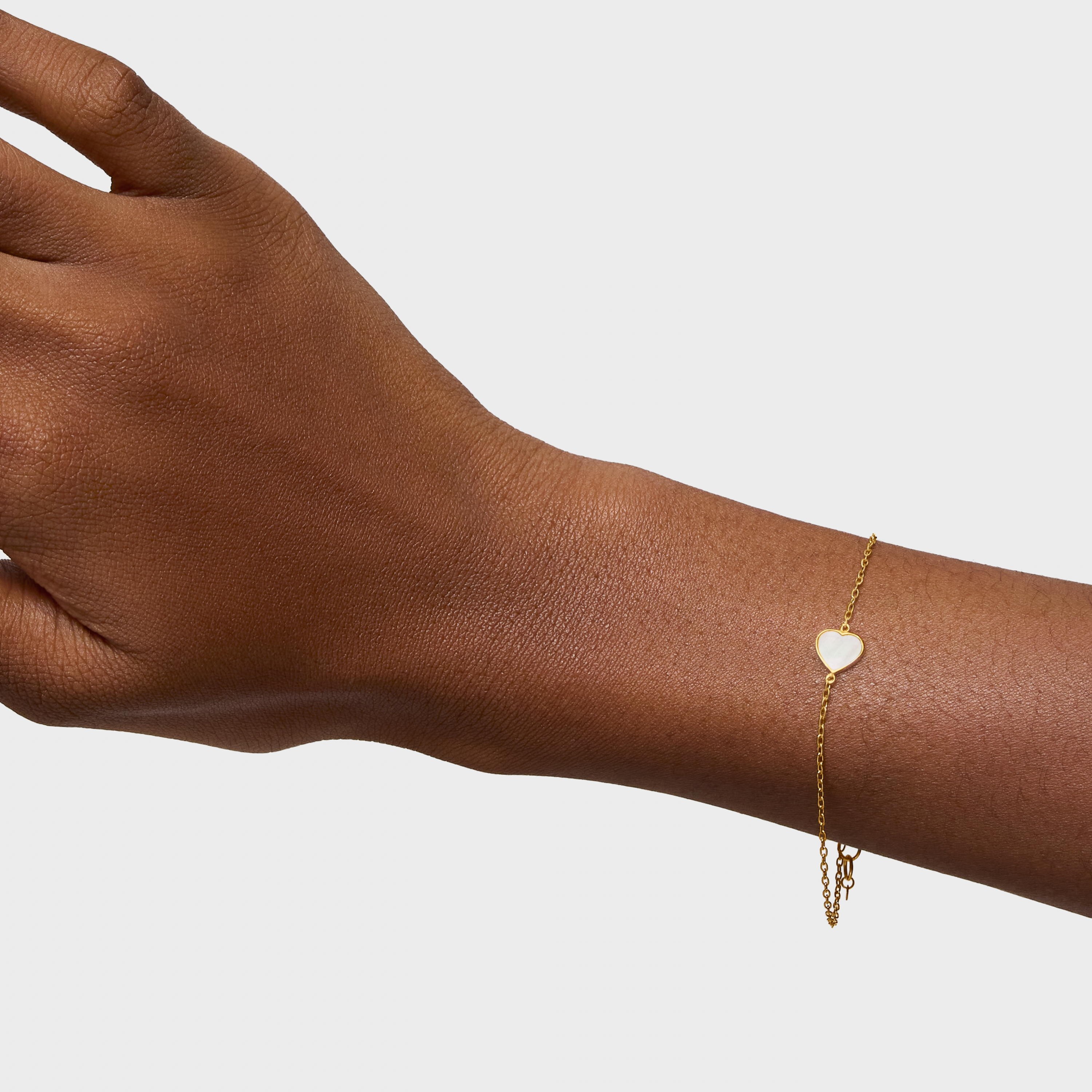 Gold and Mother-of-pearl XXS heart Bracelet