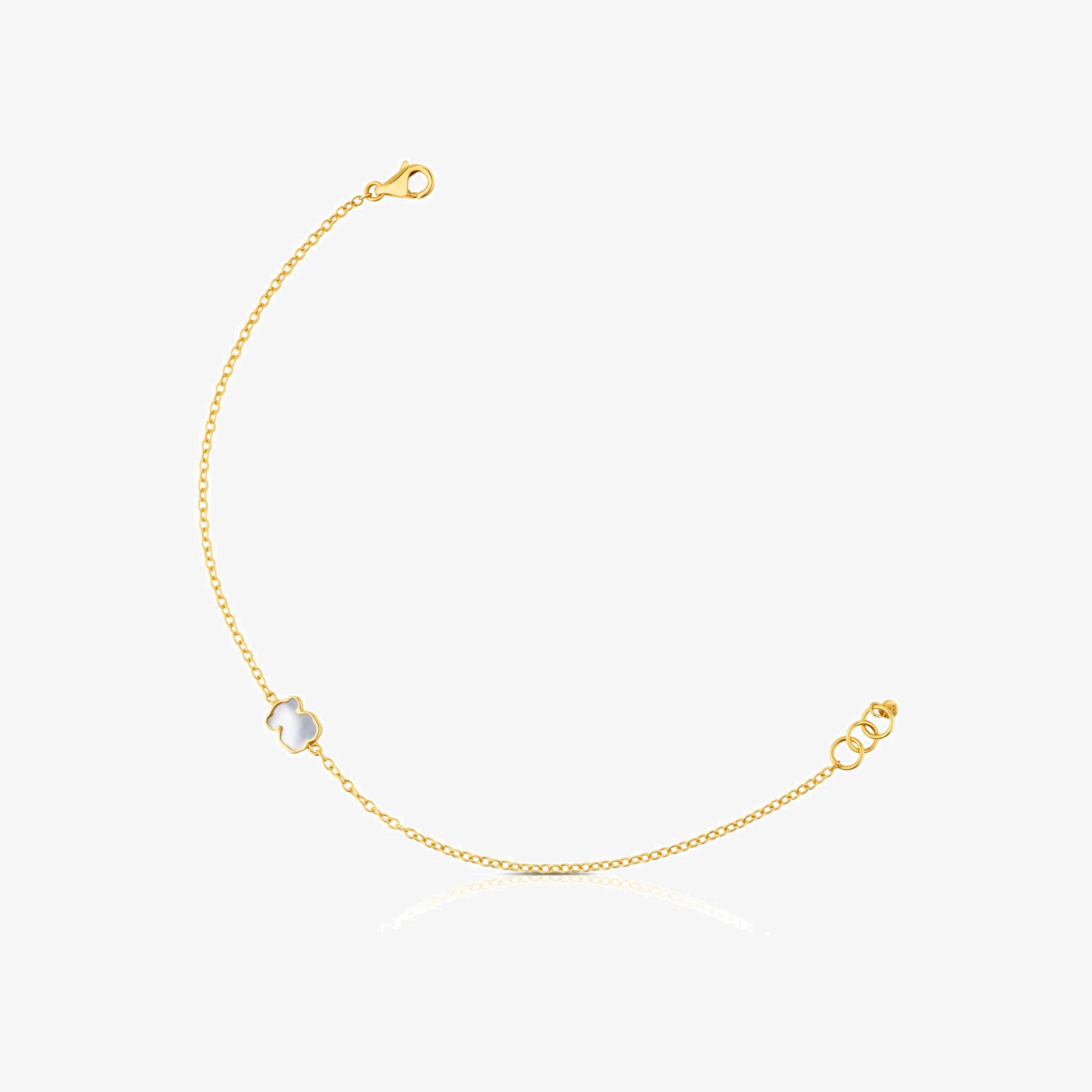 18K solid gold and Mother-of-pearl XXS bear Bracelet