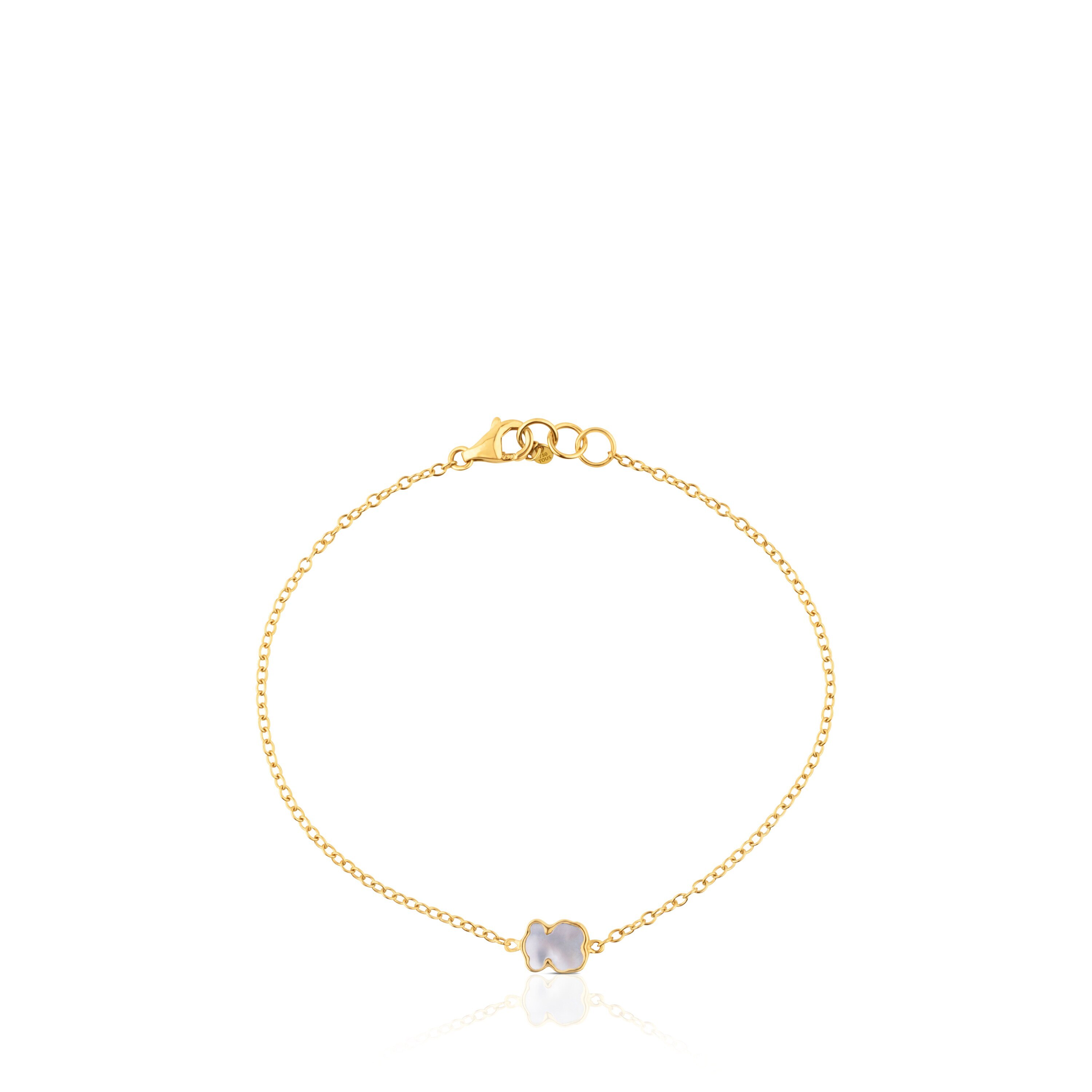 Gold and Mother-of-pearl XXS bear Bracelet