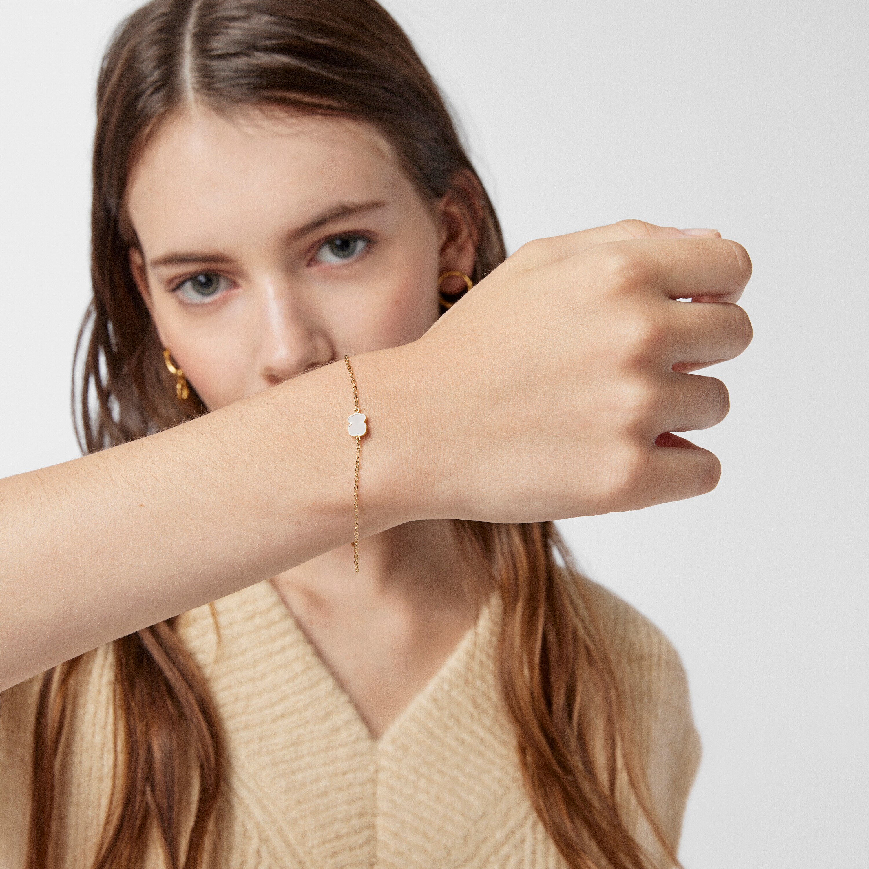 Gold and Mother-of-pearl XXS bear Bracelet