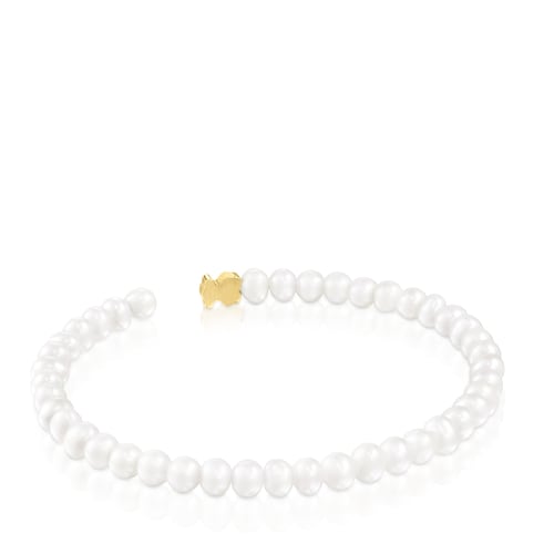 Pulsera de perlas y oro motivo oso Sweet Dolls XXS