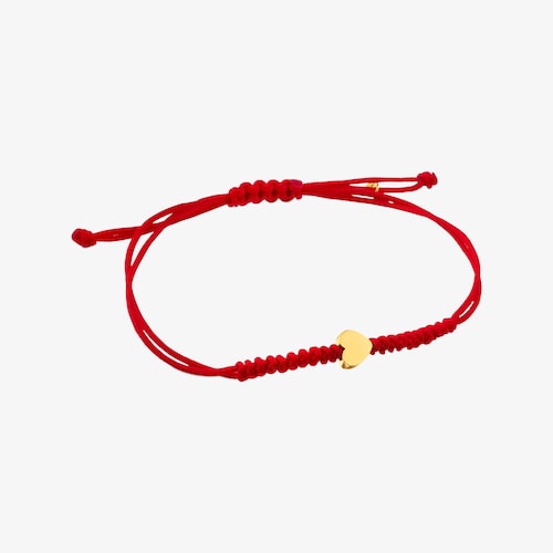 Pulsera Sweet Dolls XXS coraz&oacute;n de Cord&oacute;n en color rojo y Oro