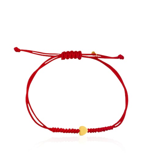 Pulsera corazón de cordón en color rojo y oro Sweet Dolls XXS