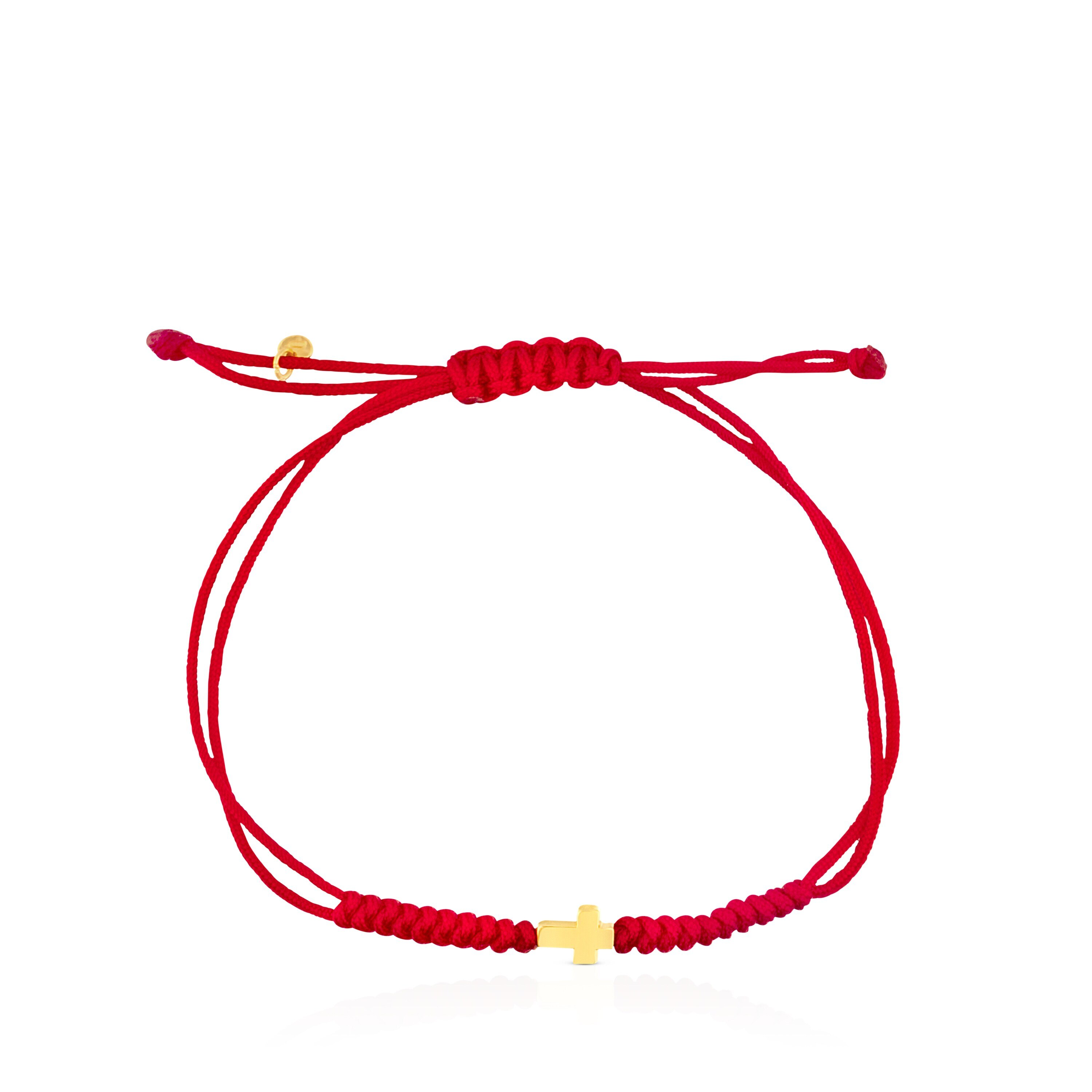 Red Cord and Gold Sweet Dolls XXS cross Bracelet