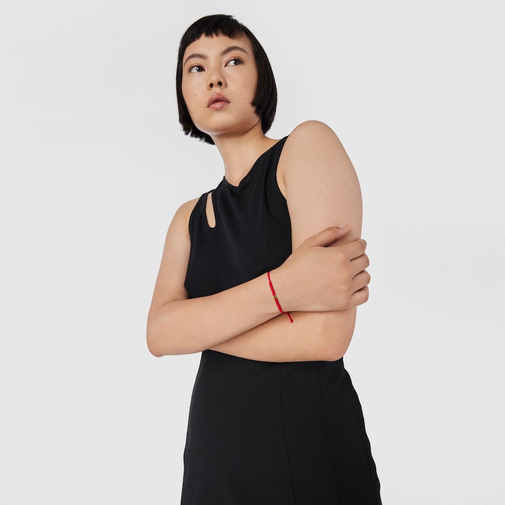 Pulsera estrella de cord&oacute;n en color rojo y oro Sweet Dolls XXS