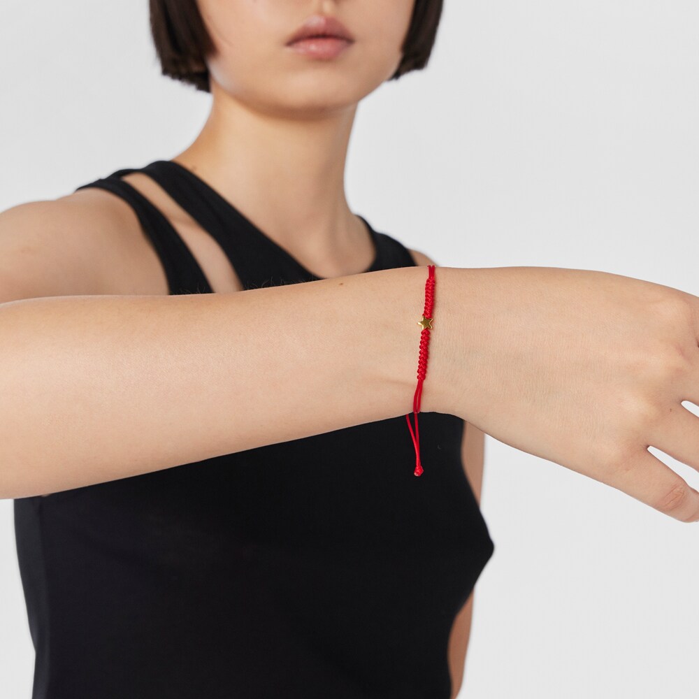 Pulsera estrella de cord&oacute;n en color rojo y oro Sweet Dolls XXS