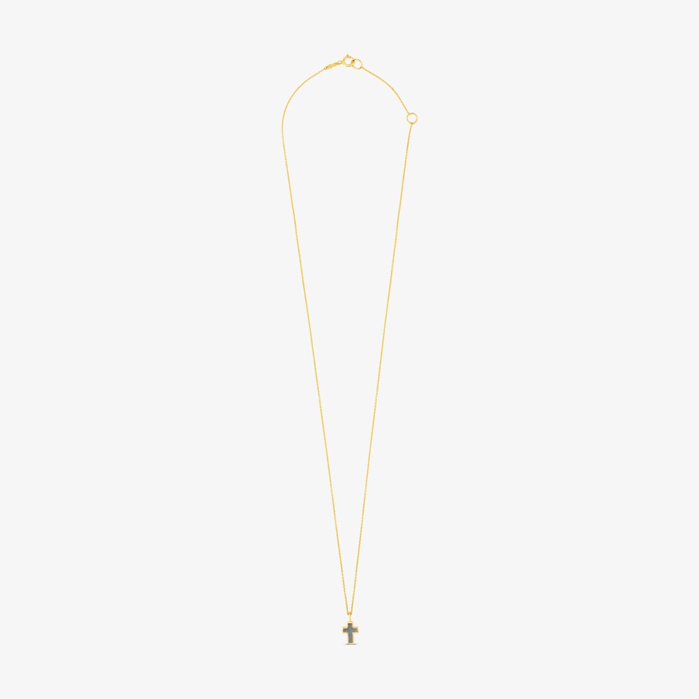 Collar cruz de oro y n&aacute;car XXS