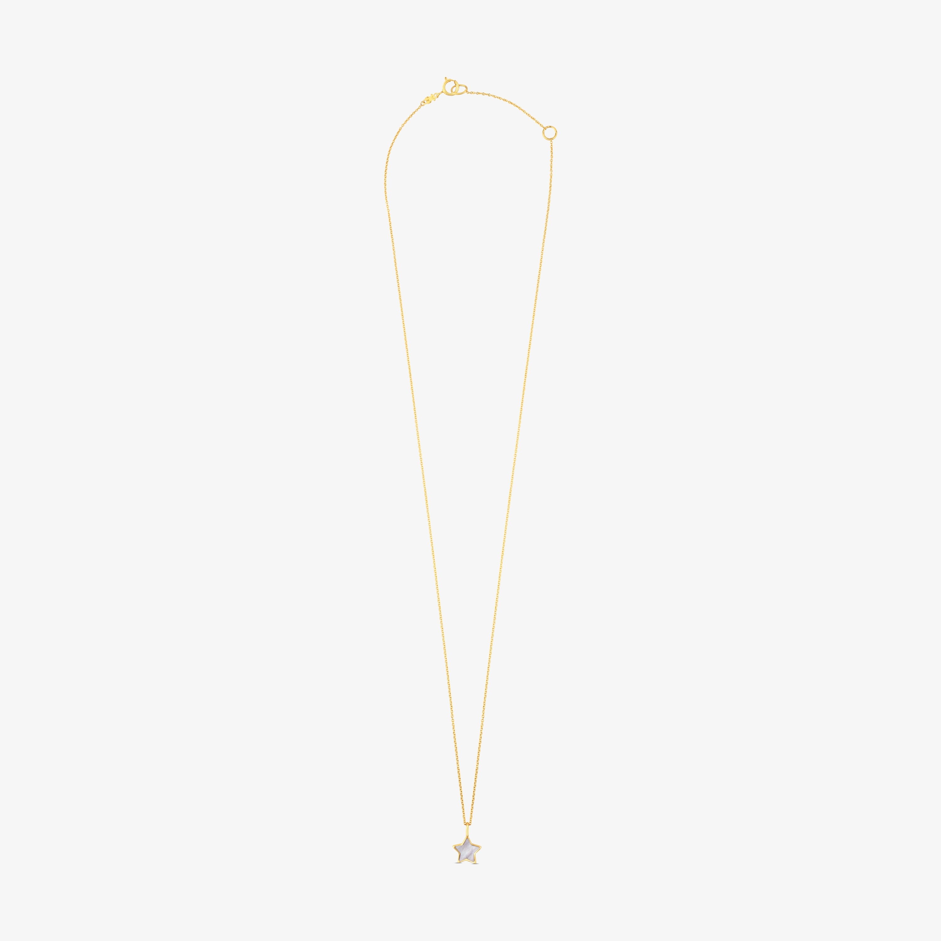 18K solid gold and Mother-of-pearl XXS star Necklace