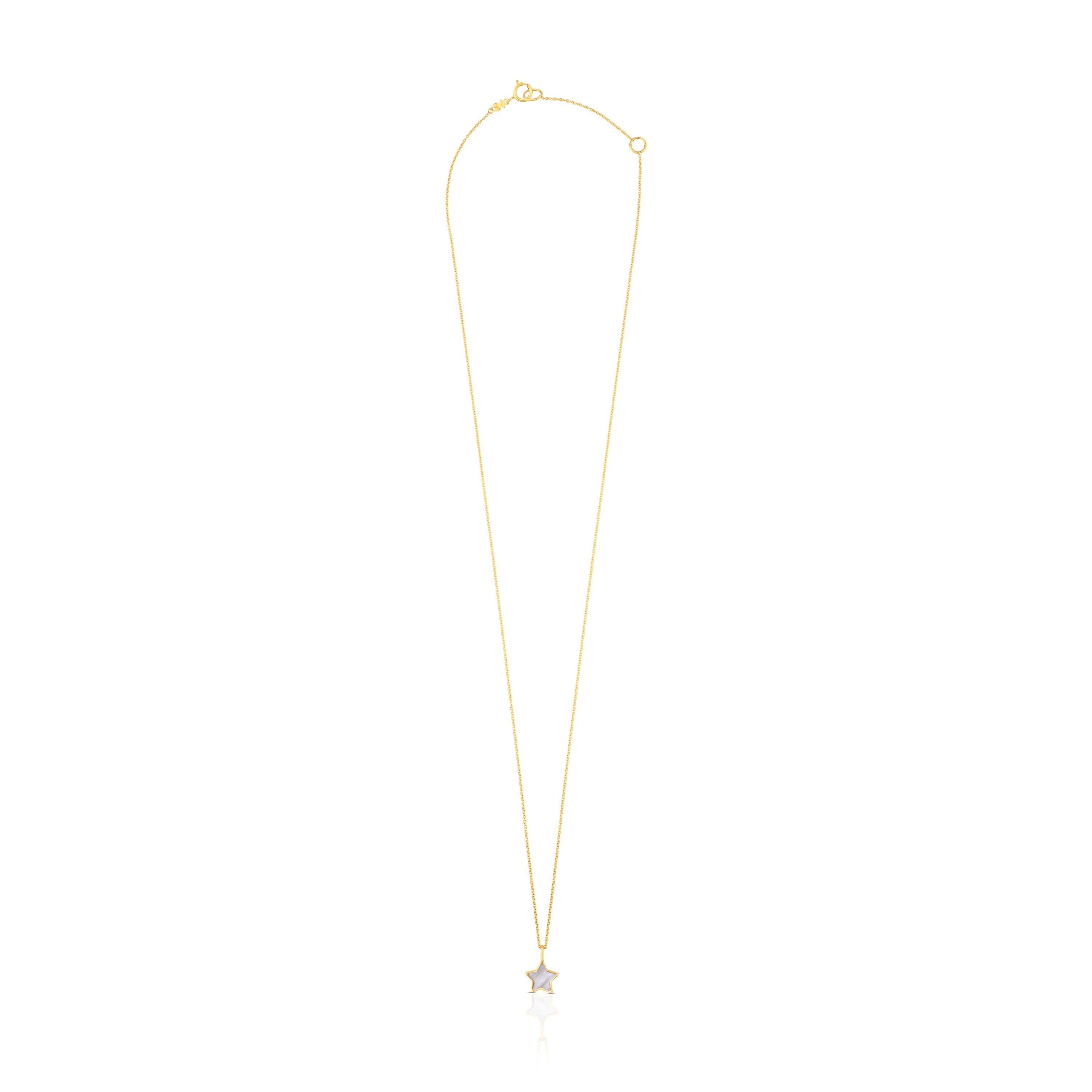 Collar estrella de oro y nácar XXS