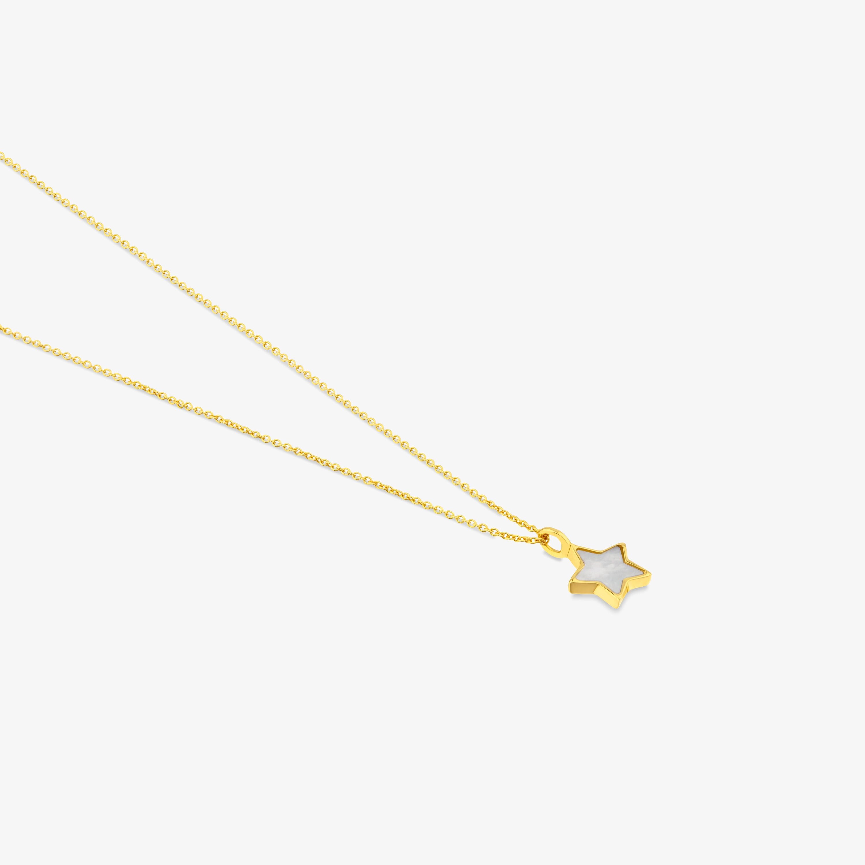 18K solid gold and Mother-of-pearl XXS star Necklace