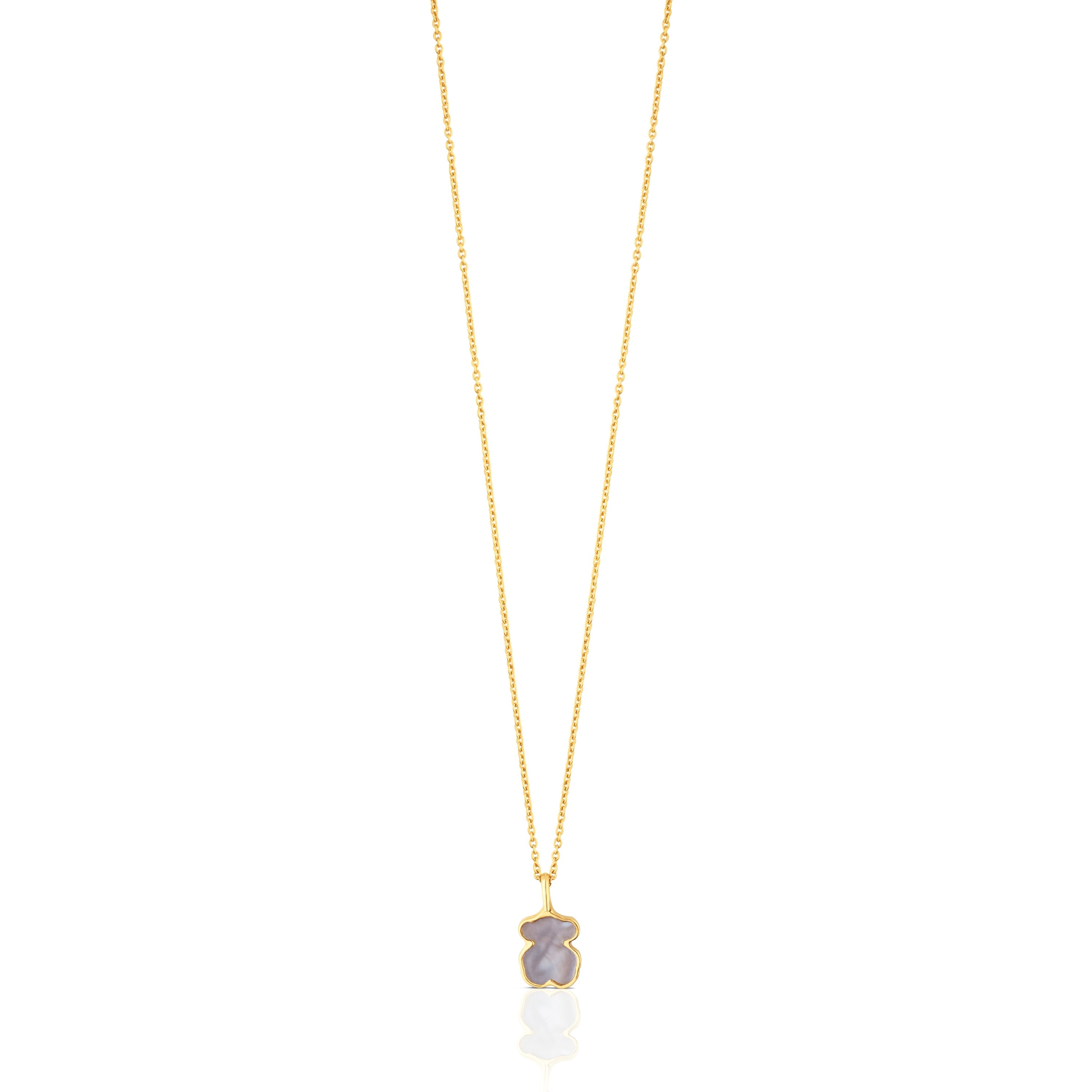 Collar oso de oro y nácar XXS