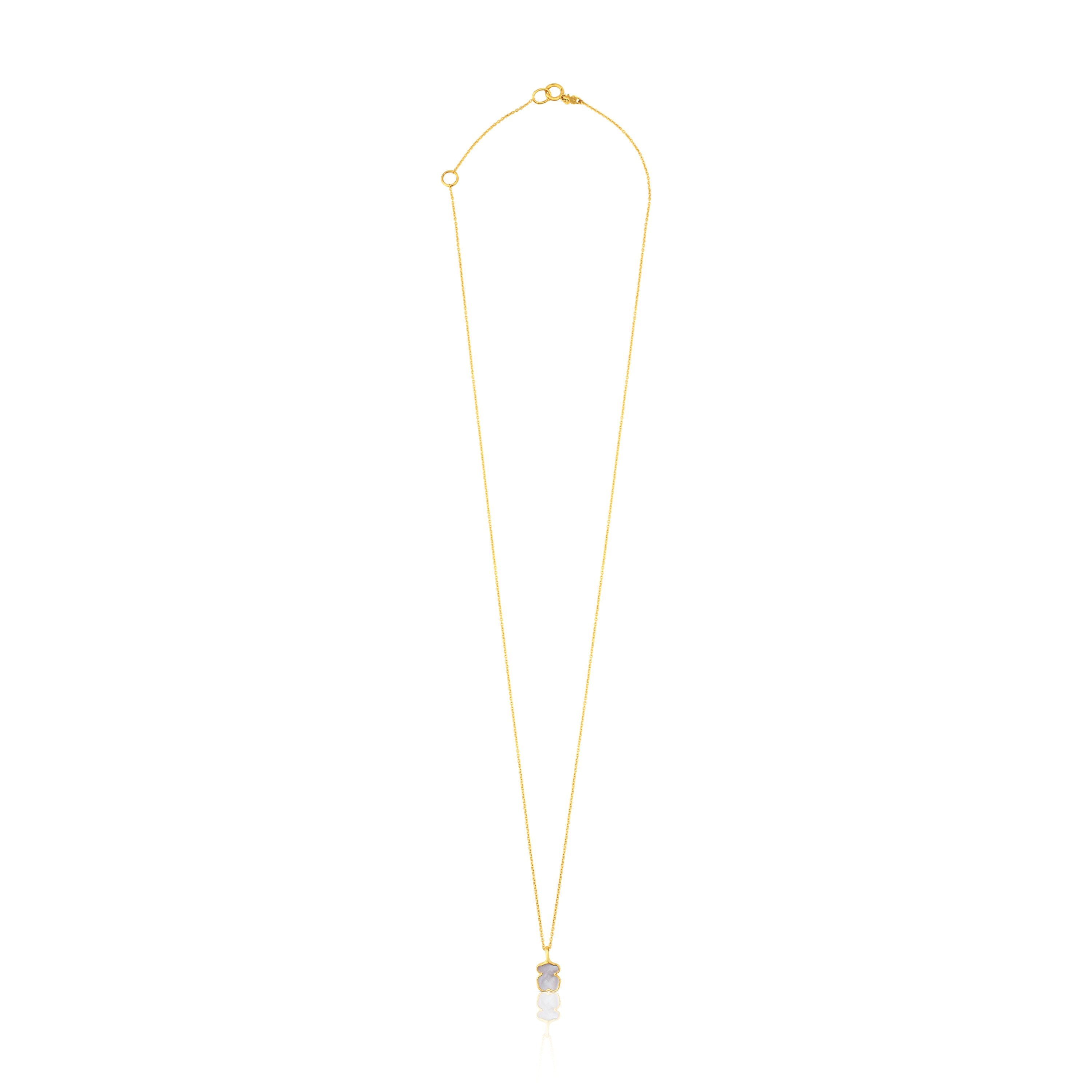Collar oso de oro y nácar XXS
