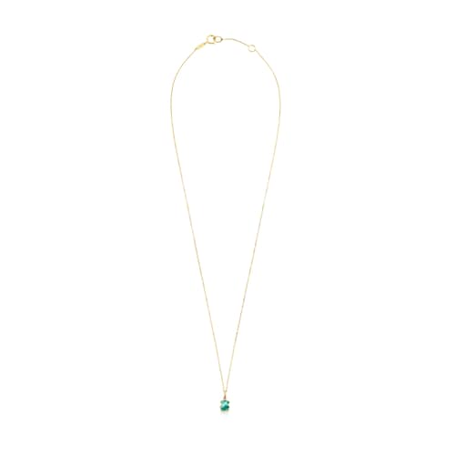 Gold TOUS Color Necklace with Amazonite and Ruby