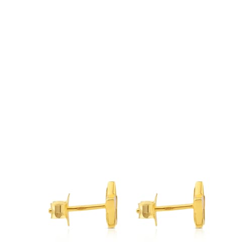 Pendientes estrella de oro y nácar XXS