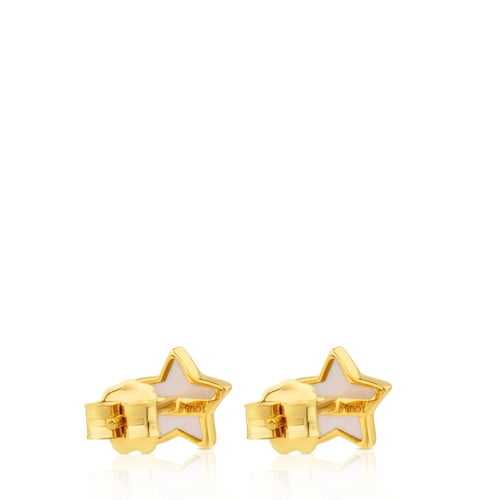 Pendientes estrella de oro y nácar XXS
