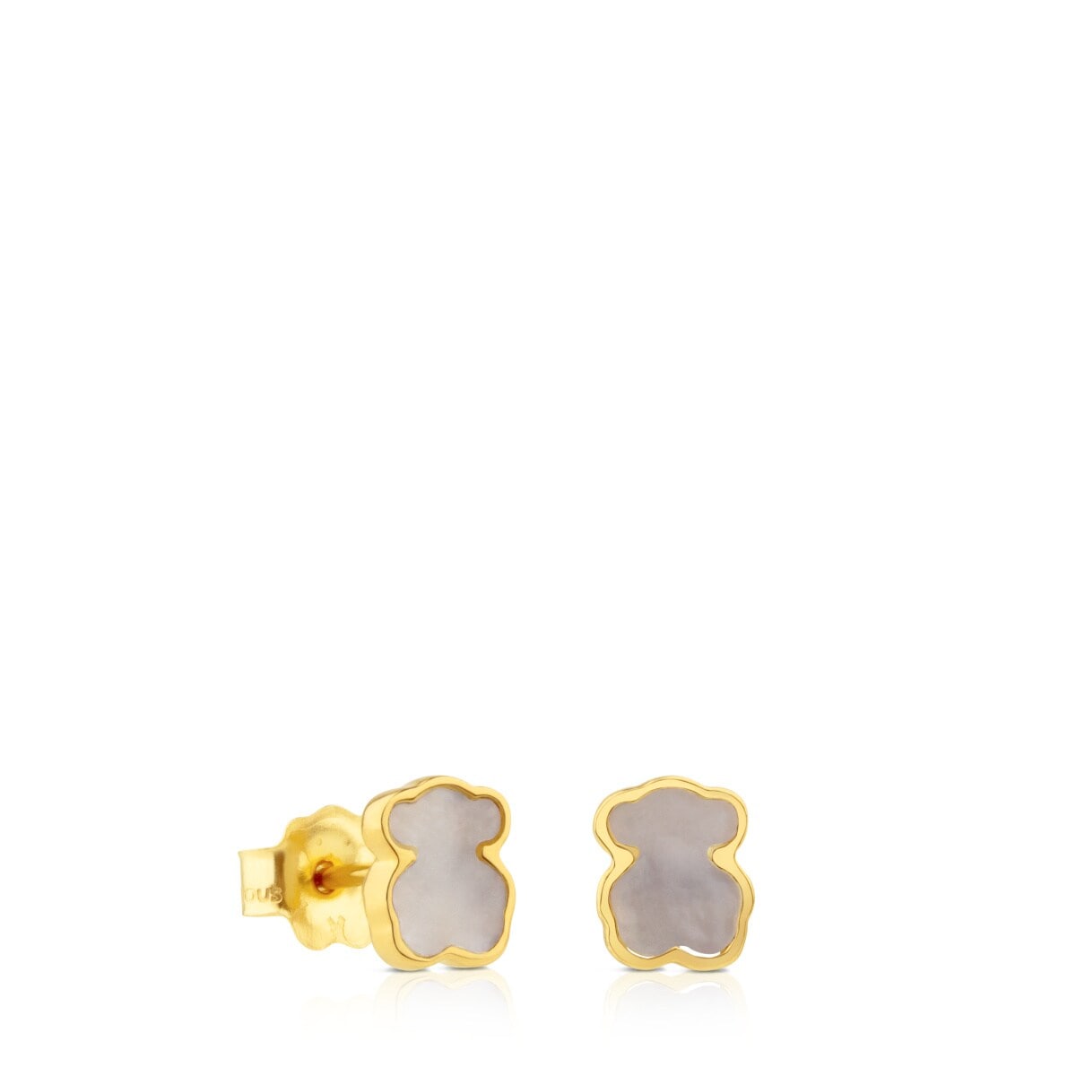 Pendientes oso de oro y nácar XXS