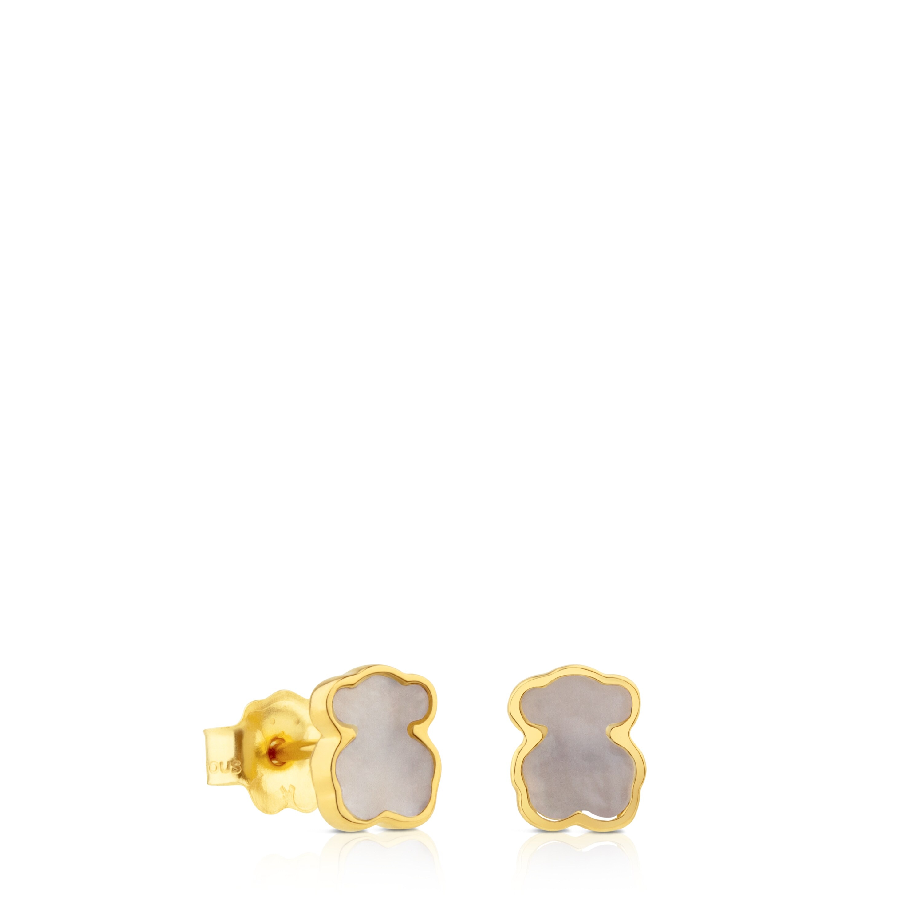 Gold and Mother-of-pearl XXS bear Earrings