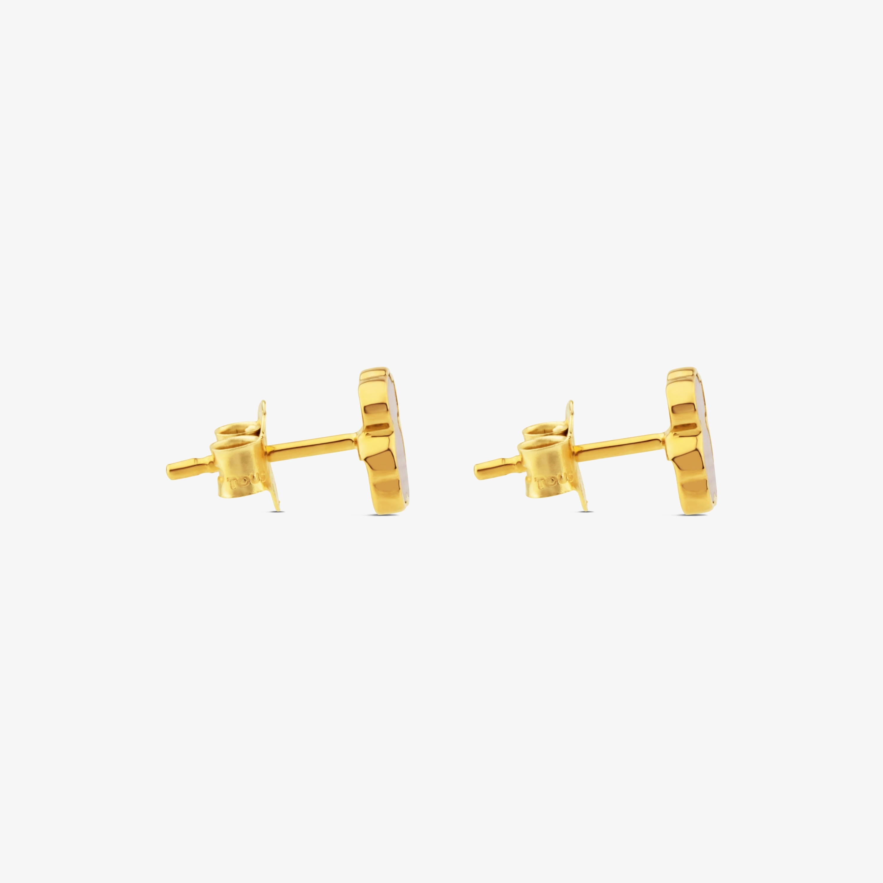 18K solid gold and Mother-of-pearl XXS bear Earrings