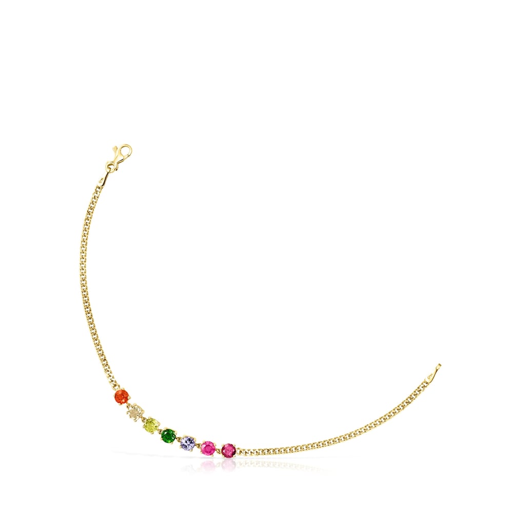 Gold Mix Color Bracelet with Gemstones