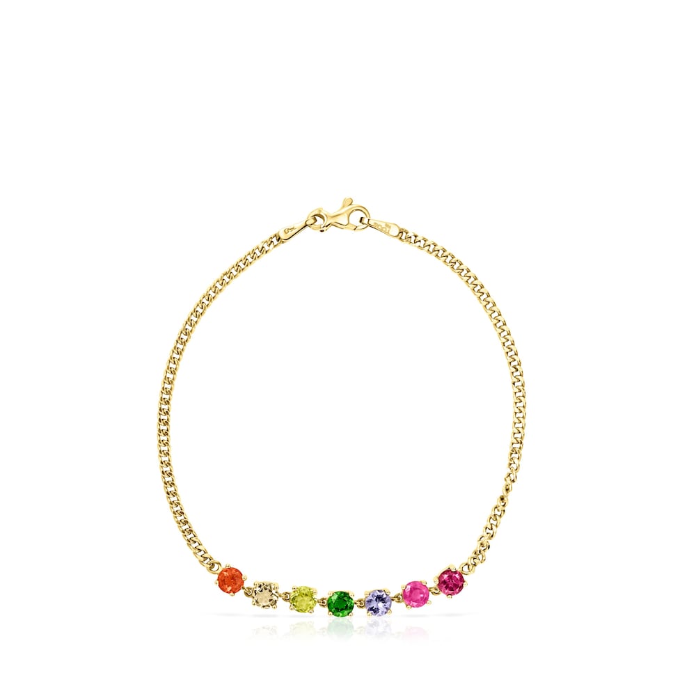 Gold Mix Color Bracelet with Gemstones