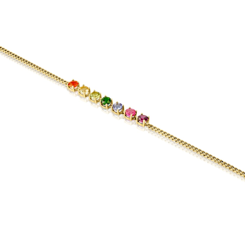 Gold Mix Color Bracelet with Gemstones