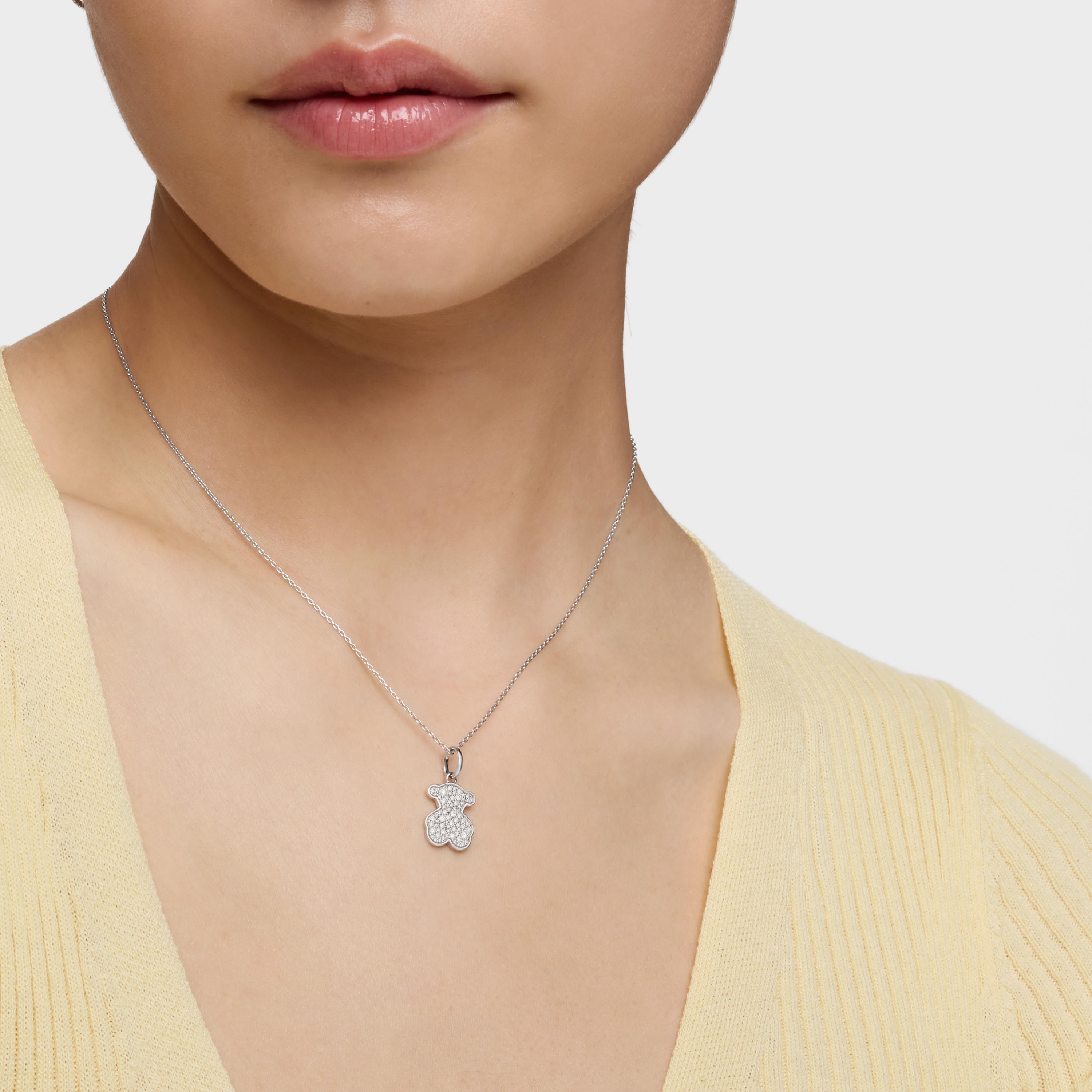 18K white gold Icon Gems Pendant with Diamonds