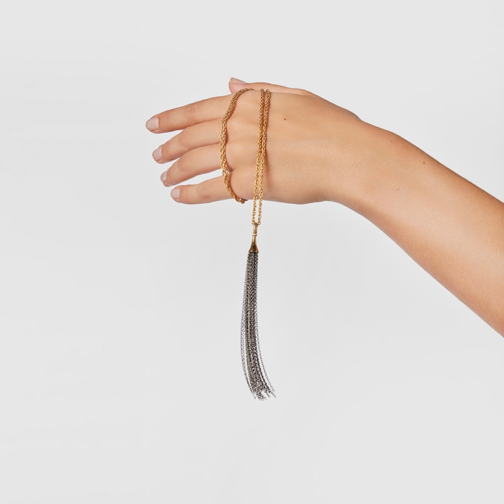 Dark Silver Sweet Dolls Pendant with 18K gold vermeil