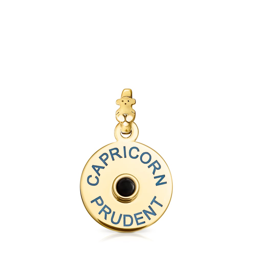 Vermeil Silver TOUS Horoscopes Capricorn Pendant with Onyx