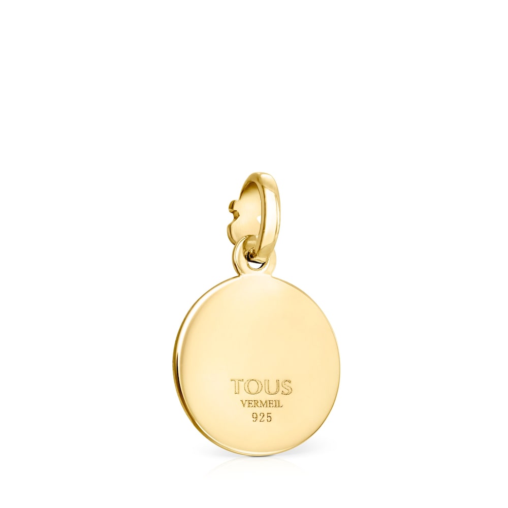 Colgante TOUS Horoscopes Libra con ba&ntilde;o de oro 18 kt sobre plata y malaquita