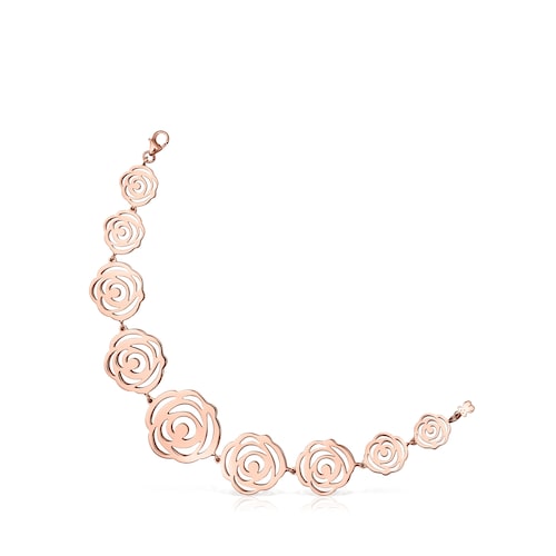 Pulseira Rosa de Abril em Prata Vermeil rosa