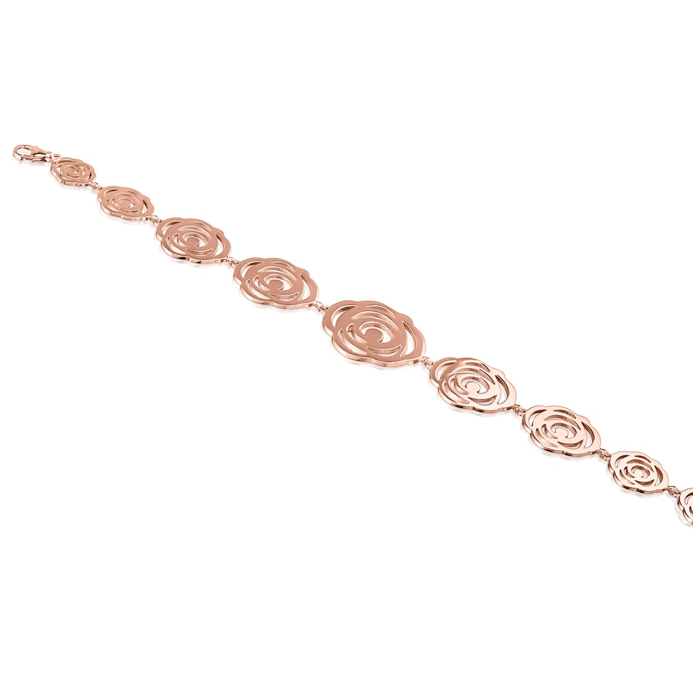 Pulsera Rosa de Abril con ba&ntilde;o de oro rosa 18 kt sobre plata