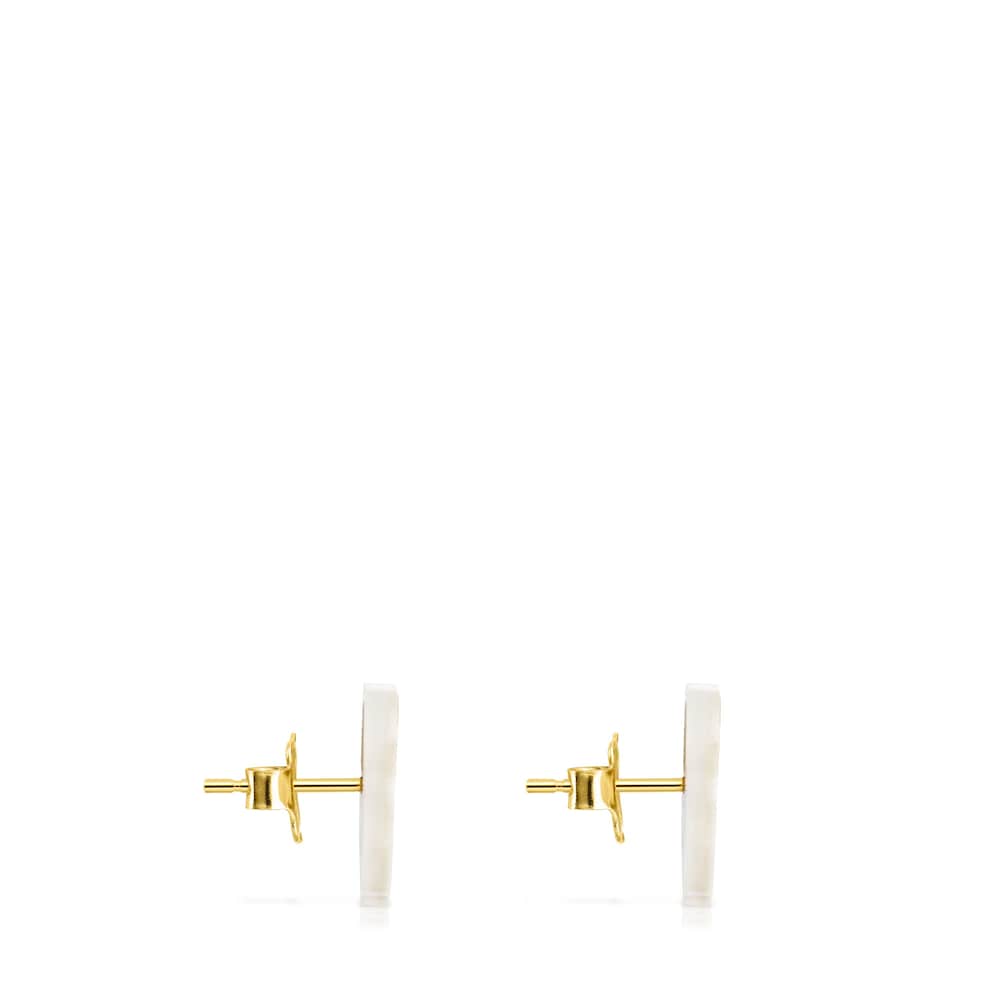 Gold and Mother-of-Pearl Rosa de Abril Earrings