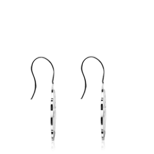 Pendientes de plata 2,5cm. Rosa de Abril