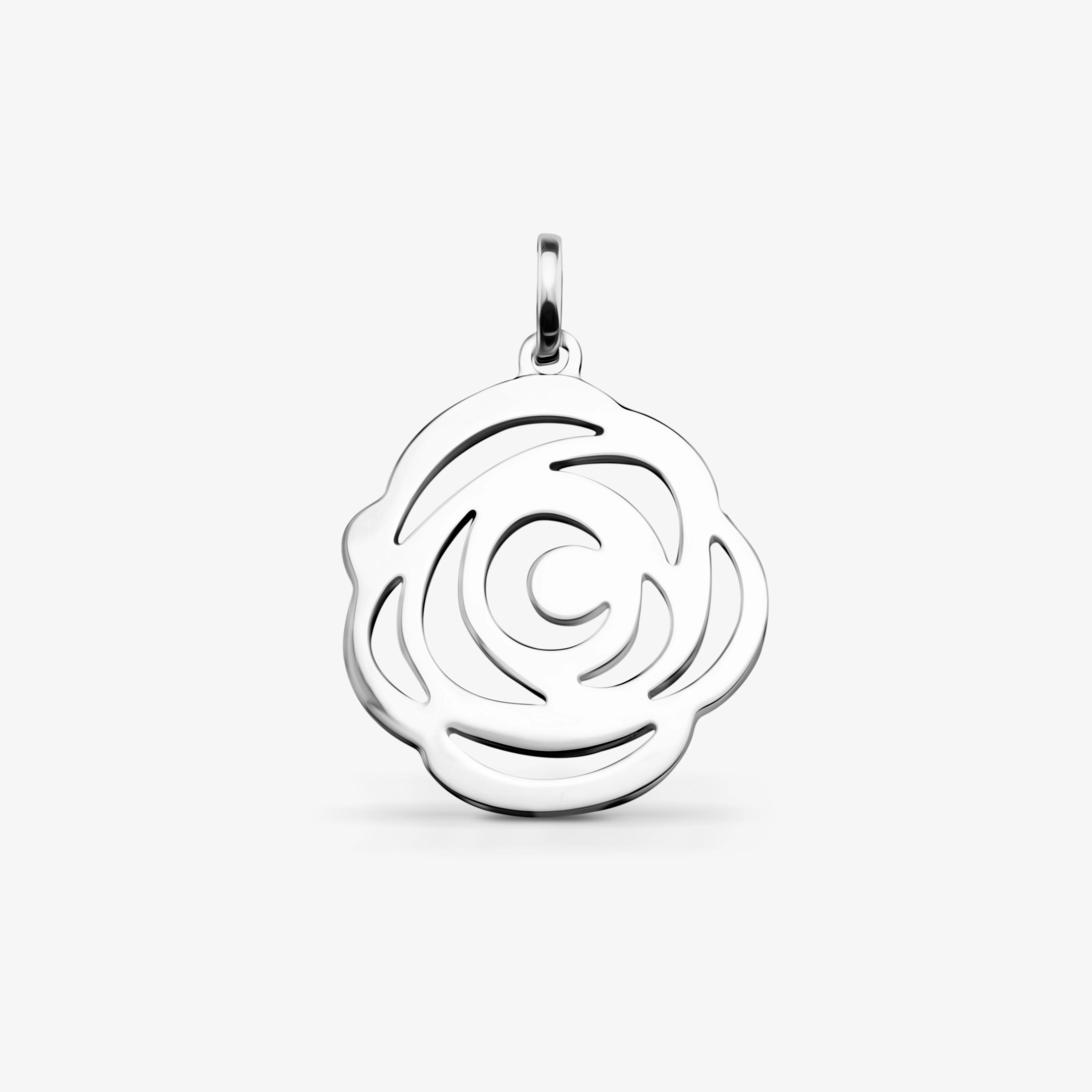 Silver Rosa de Abril Pendant