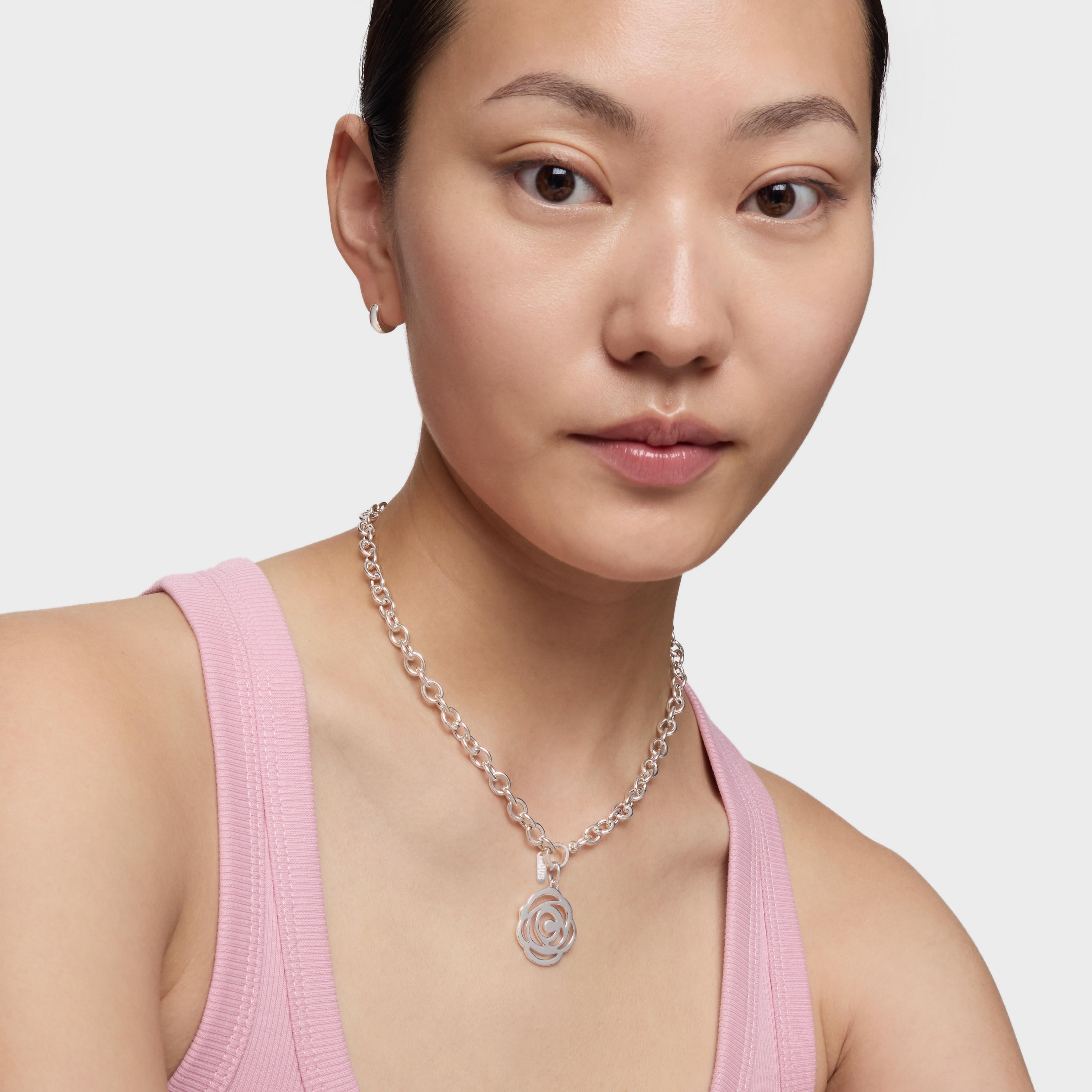 Silver Rosa de Abril Pendant