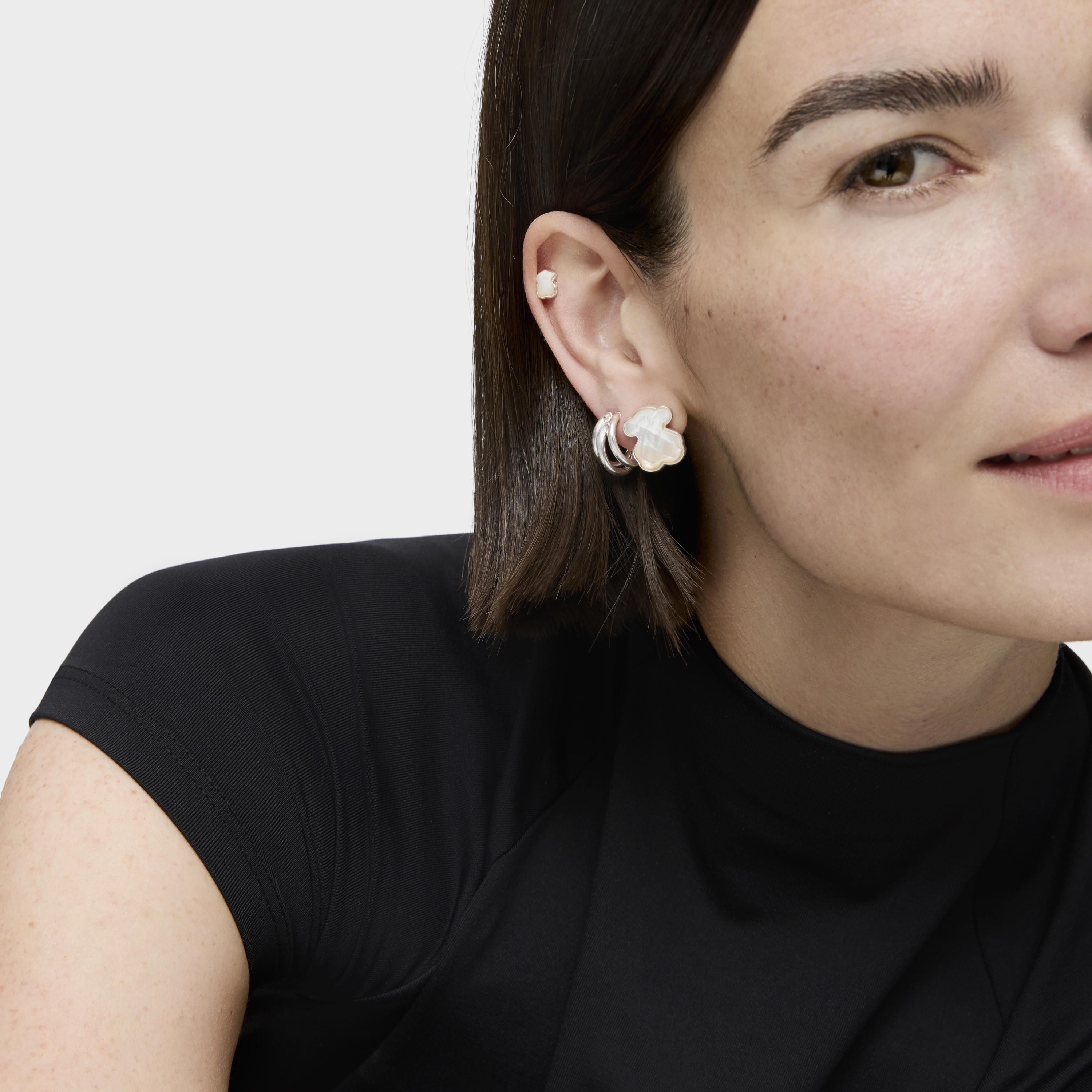 Silver TOUS Nacars Earrings with mother-of-pearl